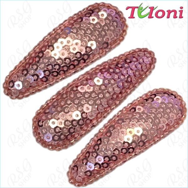 3 x Hair Clips Tuloni 5cm Sequins col. Dark Pink HBA202007-N11-3